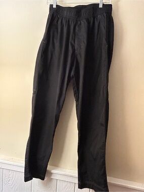 Chef Works Men’s Black Chef Pants Size M Contrast Stitch Elastic Waist